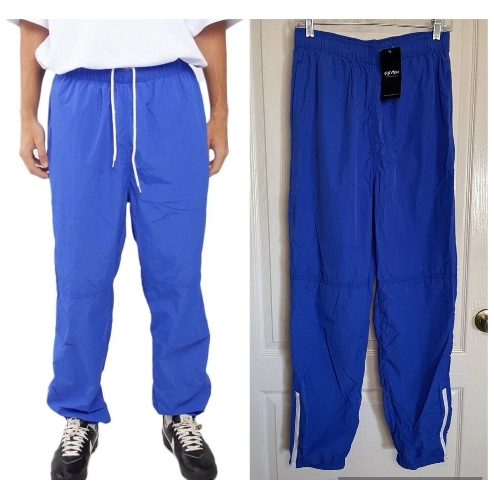Shaka Wear SHNTP Royal Blue Nylon Tracksuit Pants Men’s Sm Lightweight Drawcord